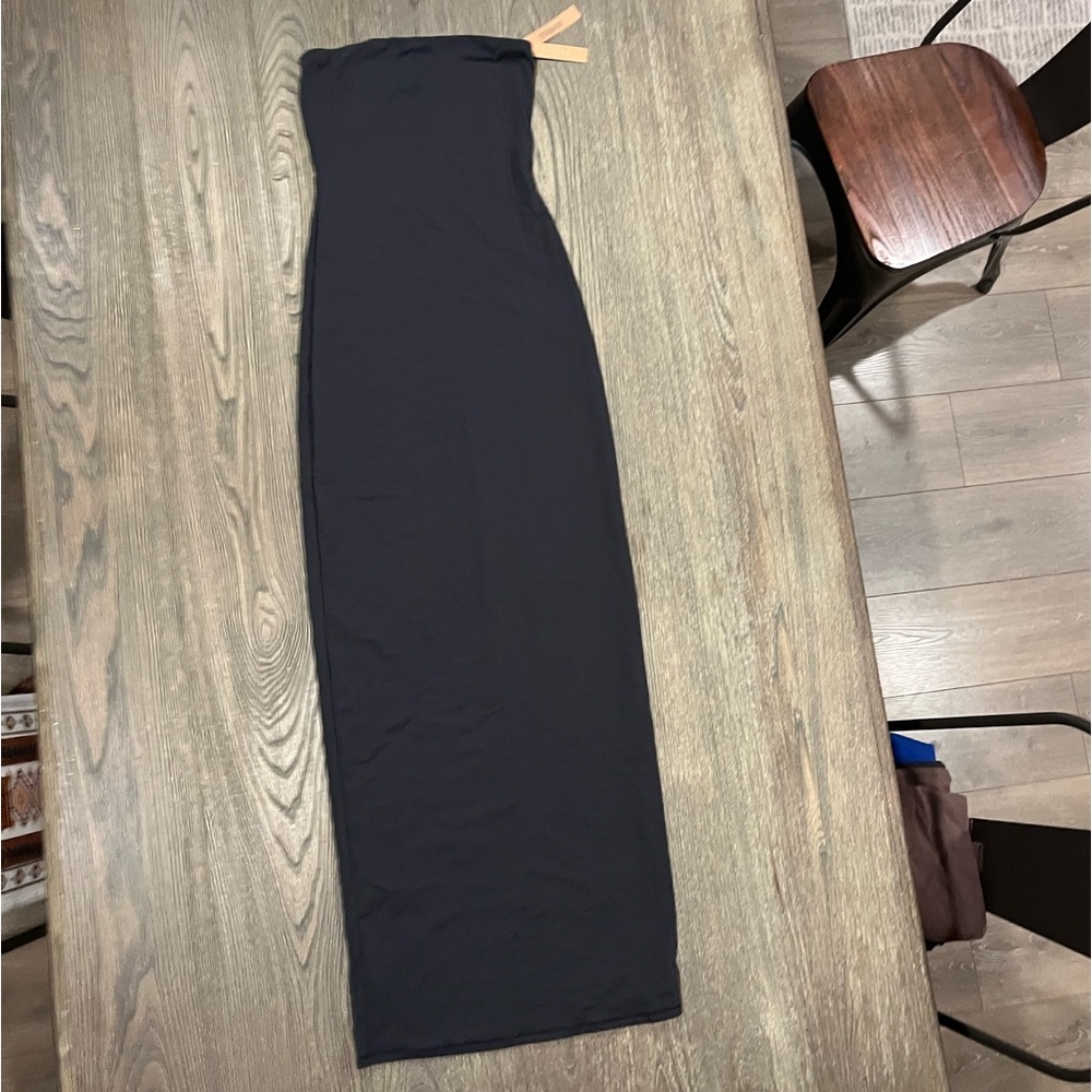 NWT Skims Fits Everybody Tube Dress Strapless Bodycon Stretch Onyx Size Small